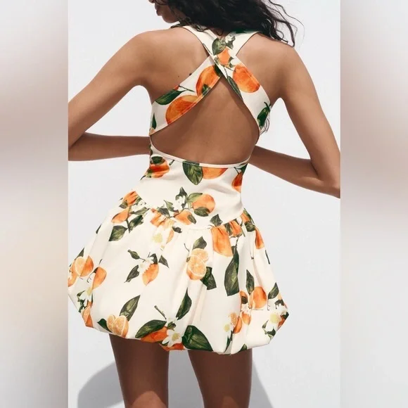 Zara PRINTED SHORT DRESS - Picture 9 of 9